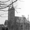 Kara laika foto uzņēmums baznīcas kopskats ziemā. Baznīcas zemes gabals ir apjosts ar glītu žogu. Foto no Latgales kultūrvēstures muzeja fondiem.  